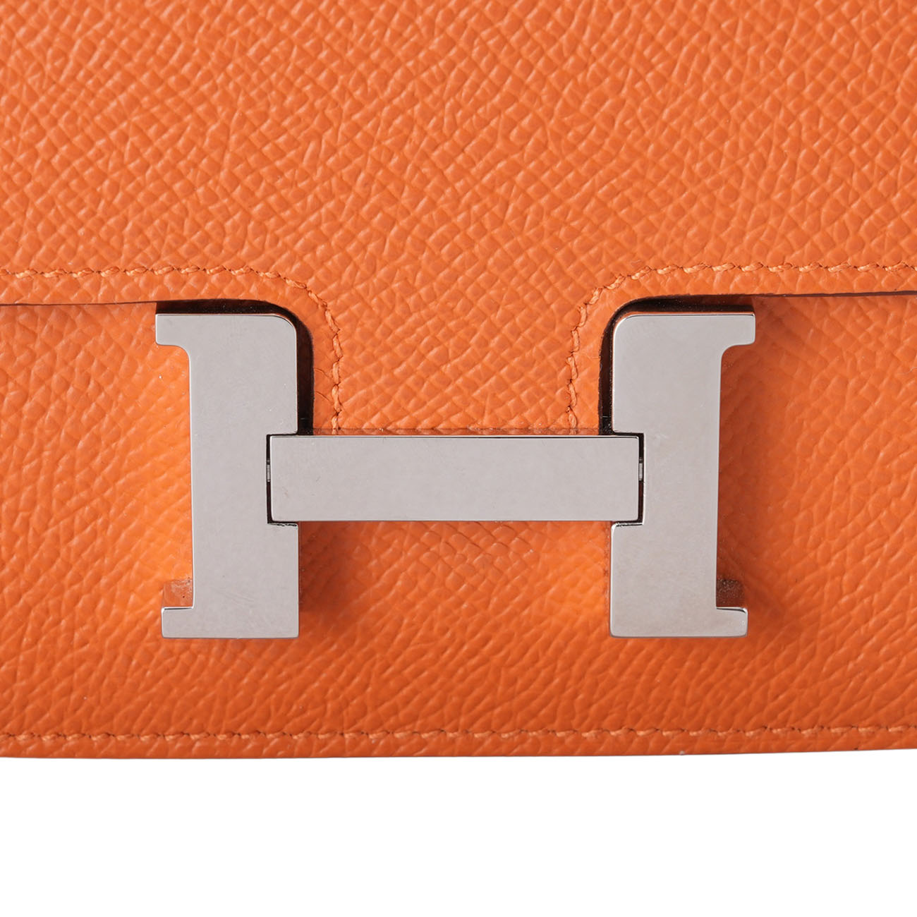 HERMES(USED)에르메스 콘스탄스 슬림 컴팩트 월릿 앱송 오렌지