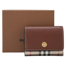 BURBERRY(USED)버버리 체크 레더 폴딩 지갑